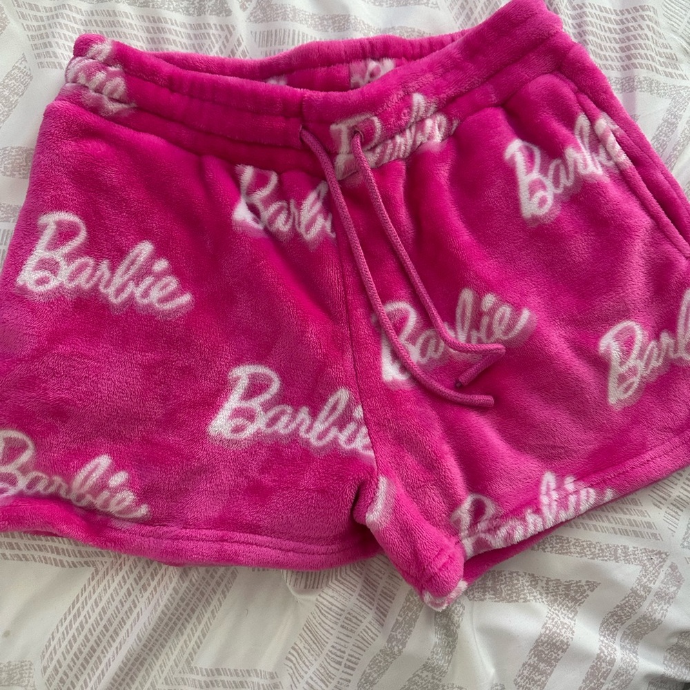 Pink Barbie Fleece Fuzzy Shorts